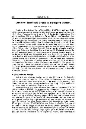 Primitiver Glaube und Brauch in Grimmschen Märchen