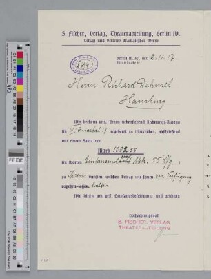 Brief an Richard Dehmel