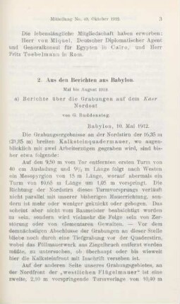 2a. Berichte über die Grabungen auf dem Kasr Nordost