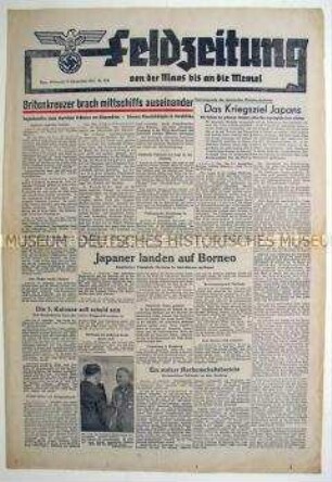 Deutsche Kriegszeitung aus dem Baltikum u.a. zu den Kriegszielen Japans