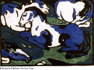 Blaue Pferde