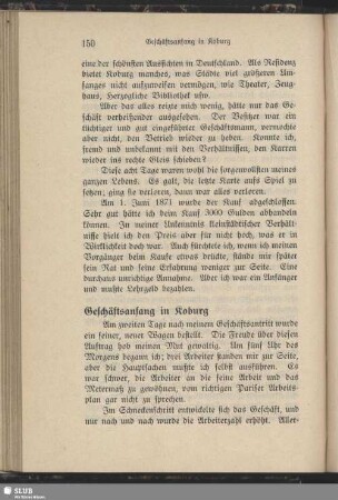 Geschäftsanfang in Koburg