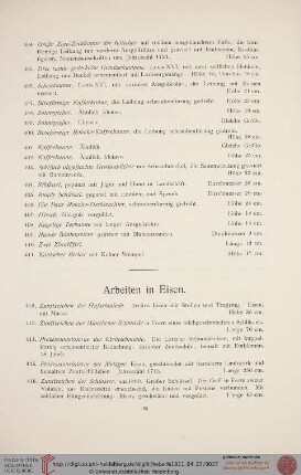 Arbeiten in Eisen (Nr. 412-443)