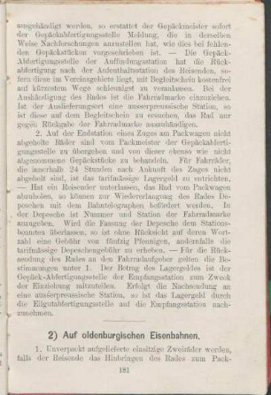 2) Auf oldenburgischen Eisenbahnen.
