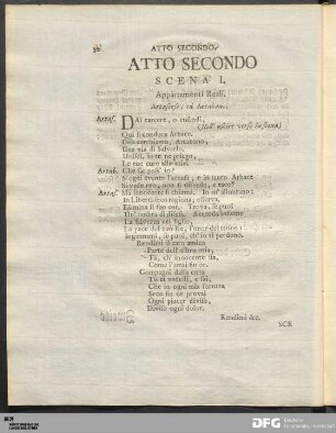 Atto Secondo / Zweite Abhandlung.