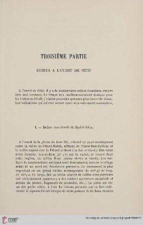 Troisième partie: Ruines a l’ouest de Sétif