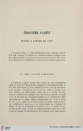 Troisième partie: Ruines a l’ouest de Sétif