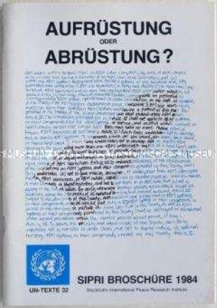 Dokumentation des Stockholm International Peace Research Institute über die Entwicklungen von weltweiter Rüstung und Abrüstung im Jahr 1983 - Sachkonvolut