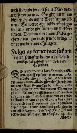 Folget nu ferner wat sick am ersten Pingsten begeven hefft [...]