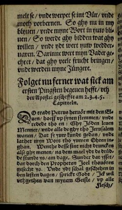 Folget nu ferner wat sick am ersten Pingsten begeven hefft [...]