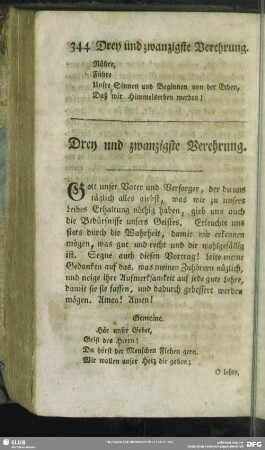 Drey und zwanzigste Verehrung