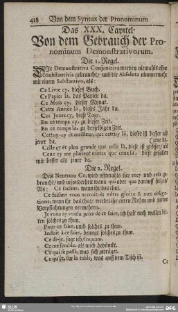 Das XXX. Capitel. Von dem Gebrauch der Pronominum Demonstrativorum