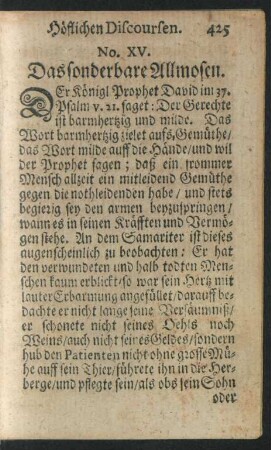 No. XV. Das sonderbare Allmosen.
