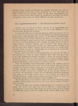 Der Lagerkommandant - SS-Standartenführer Koch