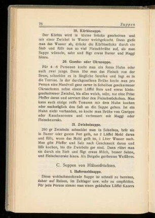 C. Suppen von Hülsenfrüchten.