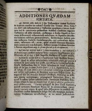 Additiones Quædam Fortuitæ