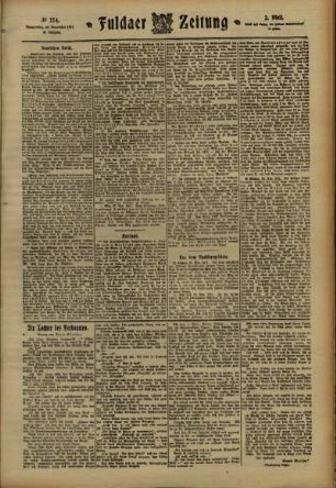 Zweite Ausgabe vom Donnerstag, den 30. November 1911.