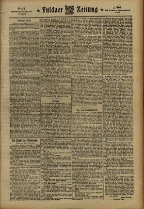Zweite Ausgabe vom Donnerstag, den 30. November 1911.