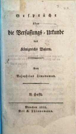 Gespräche über die Verfassungs-Urkunde des Königreichs Baiern, 2