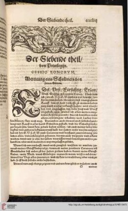 Der Siebende theil/... Cessio Bonorum. Abretung eins Schuldners von seinen Gütern.