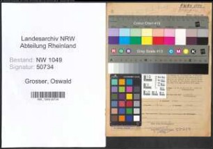 Entnazifizierung Oswald Grosser , geb. 22.04.1901 (Schlosser)