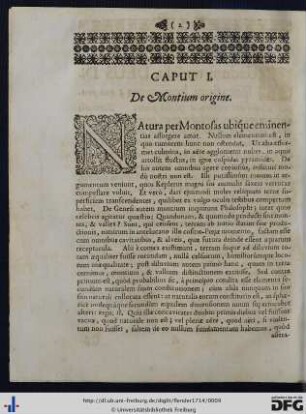 Caput I. De Montium origine.