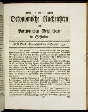XLII. Stück. Sonnabends den 16 October. 1779.