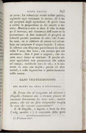 Capo Ventesimonono. Dei Bachi Da Seta O Filugelli.