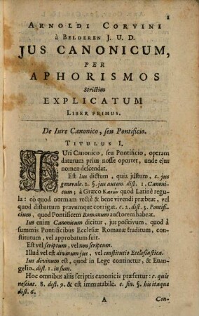 Ius canonicum per aphorismos explicatum