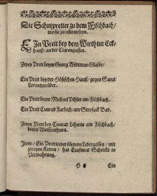 Die Schutzpretter zu dem Fischbach/ wo sie zu nfiden [vielm.: finden] seyn