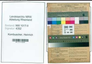 Entnazifizierung Heinrich Kombuecher , geb. 04.09.1887 (Maschinensetzer)