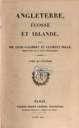 Angleterre, Ecosse et Irlande, 4
