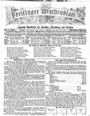 Freisinger Wochenblatt : zugleich Amtsblatt für Freising, Moosburg und Dachau. 1867