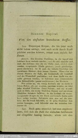Neuntes Kapitel. Von den einfachen brennbaren Stoffen