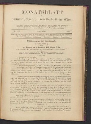 Nr. 113. December. 1892