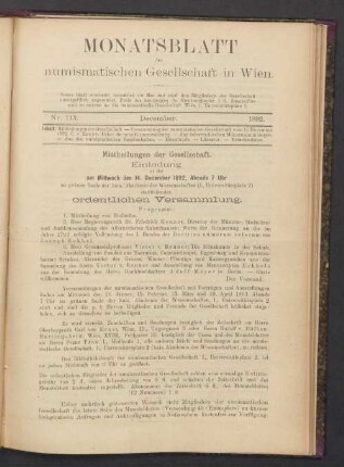 Nr. 113. December. 1892