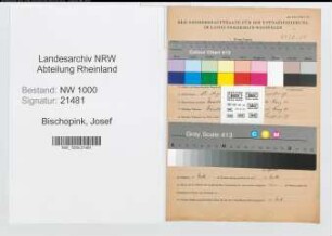 Entnazifizierung Josef Bischopink, geb. 19.08.1905 (Lehrer)