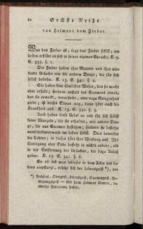 Sechste Reihe. Van Helmont vom Fieber.