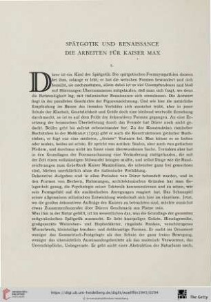 Spätgotik und Renaissance. Die Arbeiten für Kaiser Max