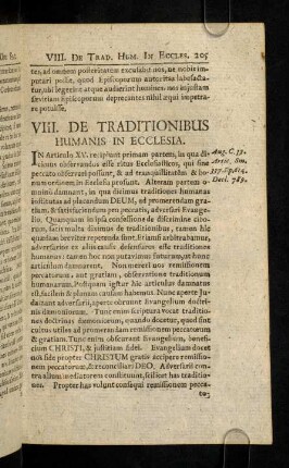 205-223, VIII. De Traditionibus Humanis In Ecclesia