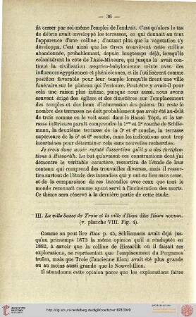 III. La ville basse de Troie et la ville d'Ilion dite Ilium novum