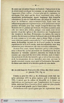 III. La ville basse de Troie et la ville d'Ilion dite Ilium novum