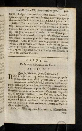 447-466, Cap. III. De Peccatis Capitalibus in specie.