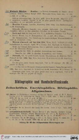 Bibliographie und Handschriftenkunde (Nr. 450 - 1118)