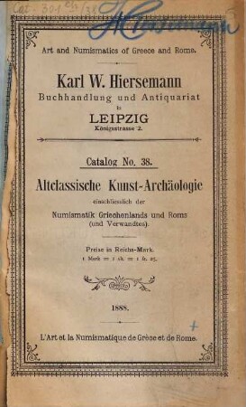Katalog. 38. 1888