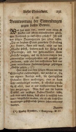 §. 18. Beantwortung der Einwendungen gegen diesen Beweis.