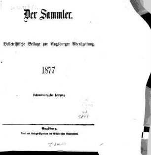 Der Sammler. 46. 1877