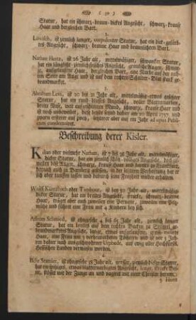 Beschreibung derer Kisler