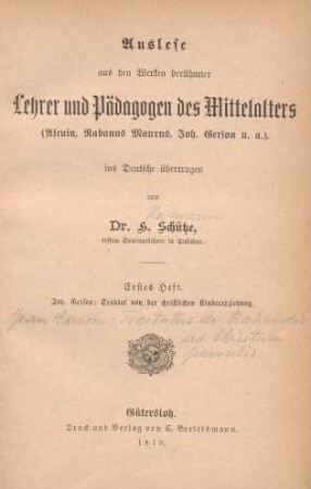 Traktat von der christlichen Kindererziehung