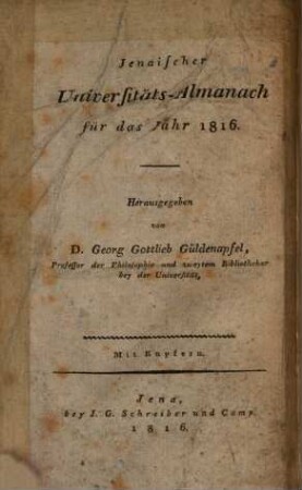 Literarisches Museum für die Grossherzogl. und Herzogl. Sächsischen Lande. 1. 1816